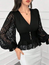 Load image into Gallery viewer, Chic V-Neck Top with Ruffle Hem
