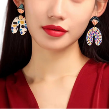 Load image into Gallery viewer, Colorful Artistic Face Statement Earrings