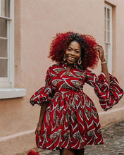 Load image into Gallery viewer, African Floral Bohemian Print Dress