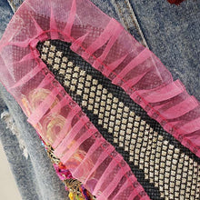 Load image into Gallery viewer, Coachella Streetwear Patch Denim Tassel Jacket