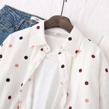 Load image into Gallery viewer, Loose Polka Dot College Style Shirt