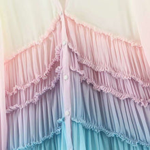 Load image into Gallery viewer, Gradient Cotton Candy Ruffle Chiffon Maxi Dress