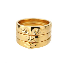 Load image into Gallery viewer, Vintage Face Rings Set Gold Plated