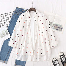 Load image into Gallery viewer, Loose Polka Dot College Style Shirt
