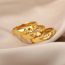 Load image into Gallery viewer, Vintage Face Rings Set Gold Plated