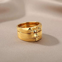 Load image into Gallery viewer, Vintage Face Rings Set Gold Plated