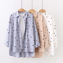 Load image into Gallery viewer, Loose Polka Dot College Style Shirt