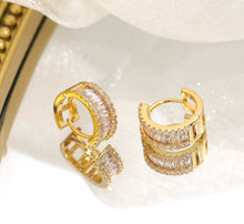 Load image into Gallery viewer, Luxury Fine Gold Zircon Crystal Earrings