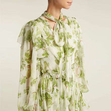 Load image into Gallery viewer, Runway Designer Floral Old Moss Green Dress