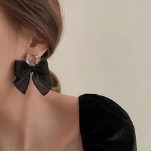 Load image into Gallery viewer, Sweet Lolita Black White Bowknot Earrings