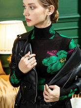 Load image into Gallery viewer, Designer Mesh Floral Turtleneck Top - 2 models