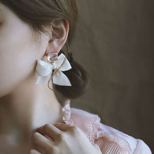 Load image into Gallery viewer, Sweet Lolita Black White Bowknot Earrings