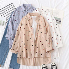 Load image into Gallery viewer, Loose Polka Dot College Style Shirt