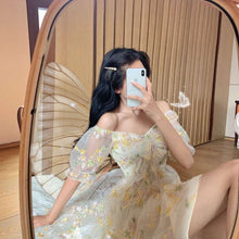 Load image into Gallery viewer, Vintage Fairy Floral Chiffon Mini Dress