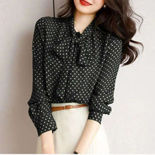 Load image into Gallery viewer, Polka Dot Bow Blouse
