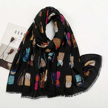 Load image into Gallery viewer, Cute Cat Fringed Scarf
