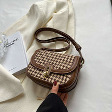Load image into Gallery viewer, Vintage Houndstooth Crossbody Saddle Bag