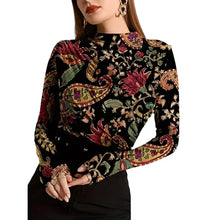 Load image into Gallery viewer, High Neck Floral Paisley Top