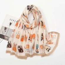 Load image into Gallery viewer, Cute Cat Fringed Scarf