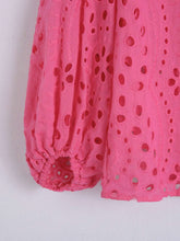 Load image into Gallery viewer, Embroidery Lace Hollow Out Lantern Sleeve Blouse Shirt