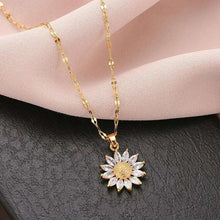 Load image into Gallery viewer, Gold Plated Sunflower Pendant Necklace