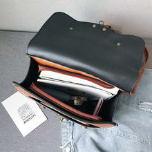Load image into Gallery viewer, Vintage College Style Leather Backpack