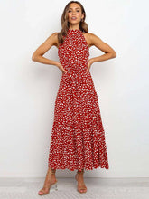 Load image into Gallery viewer, Sweet Polka Dot Halter Strapless Maxi Dress