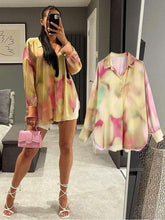 Load image into Gallery viewer, Vintage Chic Africa Safari Globetrotter Satin Blouse