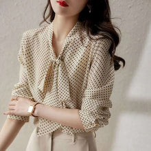 Load image into Gallery viewer, Polka Dot Bow Blouse