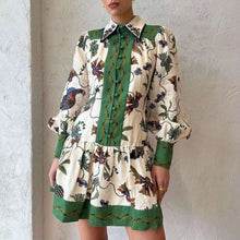 Load image into Gallery viewer, Floral Botanical Lantern Sleeve Dress