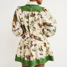 Load image into Gallery viewer, Floral Botanical Lantern Sleeve Dress