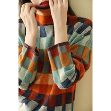 Load image into Gallery viewer, Stylish Colorblock Turtleneck Pullover
