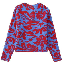 Load image into Gallery viewer, Vintage Flower Jacquard Sweater Cardigan