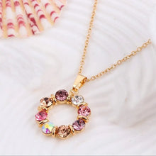 Load image into Gallery viewer, Gold-Plated Crystal Necklace & Earrings Set