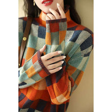 Load image into Gallery viewer, Stylish Colorblock Turtleneck Pullover