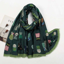 Load image into Gallery viewer, Cute Cat Fringed Scarf