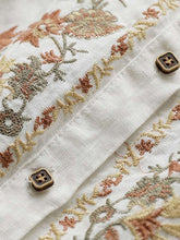 Load image into Gallery viewer, Boho Vietnamese Floral Embroidery Cotton Linen Shirt