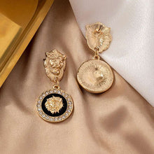 Load image into Gallery viewer, Designer Lion Head Dangle Earrings