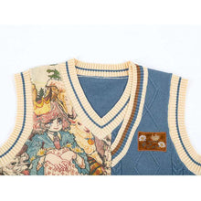 Load image into Gallery viewer, Vintage Kawaii V Neck Knitted Vest Sweater