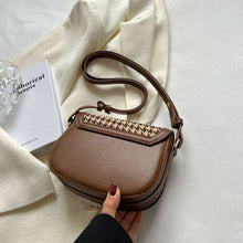 Load image into Gallery viewer, Vintage Houndstooth Crossbody Saddle Bag
