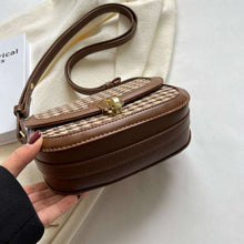 Load image into Gallery viewer, Vintage Houndstooth Crossbody Saddle Bag