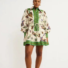 Load image into Gallery viewer, Floral Botanical Lantern Sleeve Dress