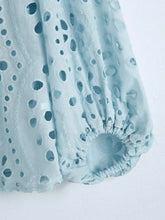 Load image into Gallery viewer, Embroidery Lace Hollow Out Lantern Sleeve Blouse Shirt