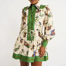 Load image into Gallery viewer, Floral Botanical Lantern Sleeve Dress