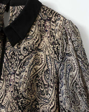 Load image into Gallery viewer, Retro Paisley Print Turn-down Collar Blouse