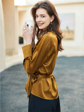 Load image into Gallery viewer, Chic Satin Cross Lace-up Blouse