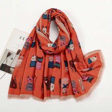 Load image into Gallery viewer, Cute Cat Fringed Scarf