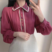 Load image into Gallery viewer, Vintage Lolita Preppy Style Blouse