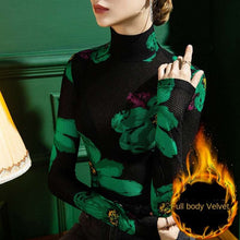 Load image into Gallery viewer, Designer Mesh Floral Turtleneck Top - 2 models