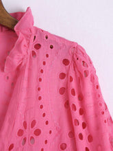 Load image into Gallery viewer, Embroidery Lace Hollow Out Lantern Sleeve Blouse Shirt